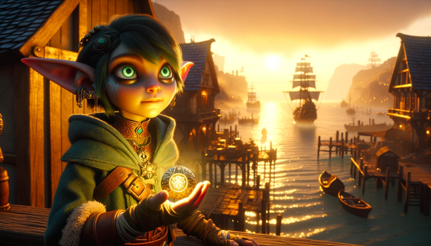 dawn breaks over Bilgewater Harbor, with Glim standing determinedly outside her shop, clutching the glowing amulet. This marks the beginning of her legendary journey to become Glowstitch.